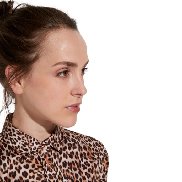 Eterna Leopard Print Cotton Blouse size 38 - Picture 3 of 9